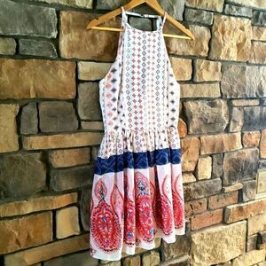 Socialite Boho Halter Fit & Flare Frock NEW